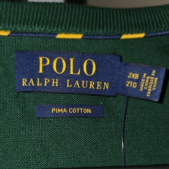 Ralph Lauren Classic Green Pima Cotton Sweater